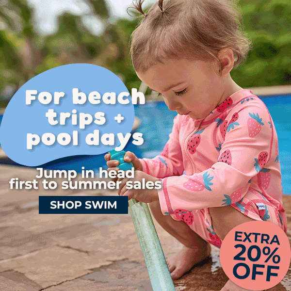 For beach trips + pool days - Shop 20% off swim