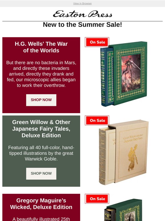 New to the Easton Press Summer Sale