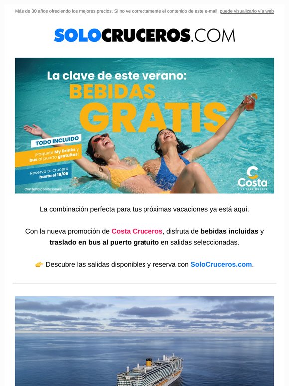 Costa Cruceros pone el verano en modo Todo Incluido ☀️🚢