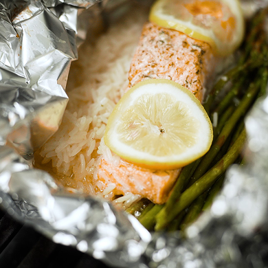 Foil Pack Salmon Dinner