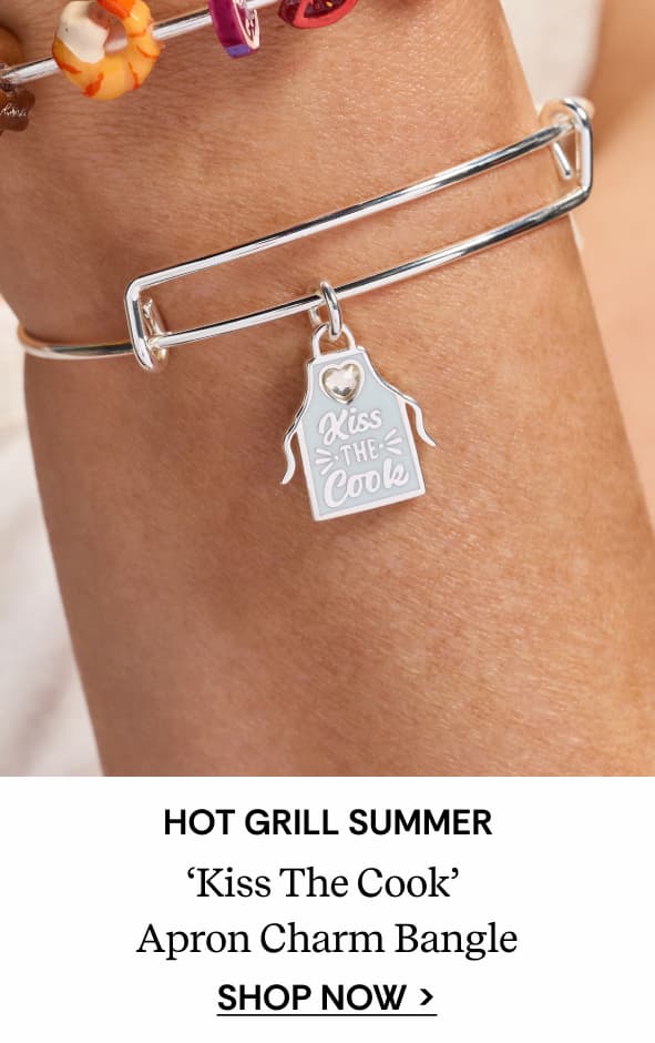'Kiss The Cook' Apron Charm Bangle