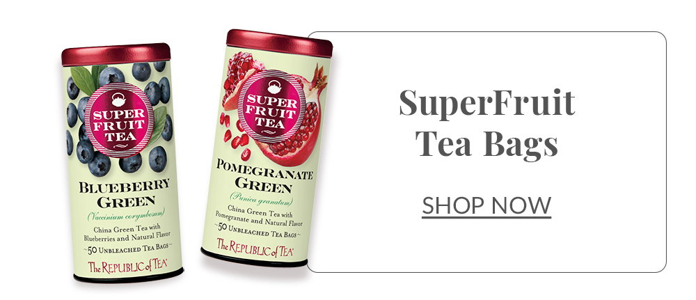 Blueberry Green Tea tin and Pomegranate Green Tea tin
