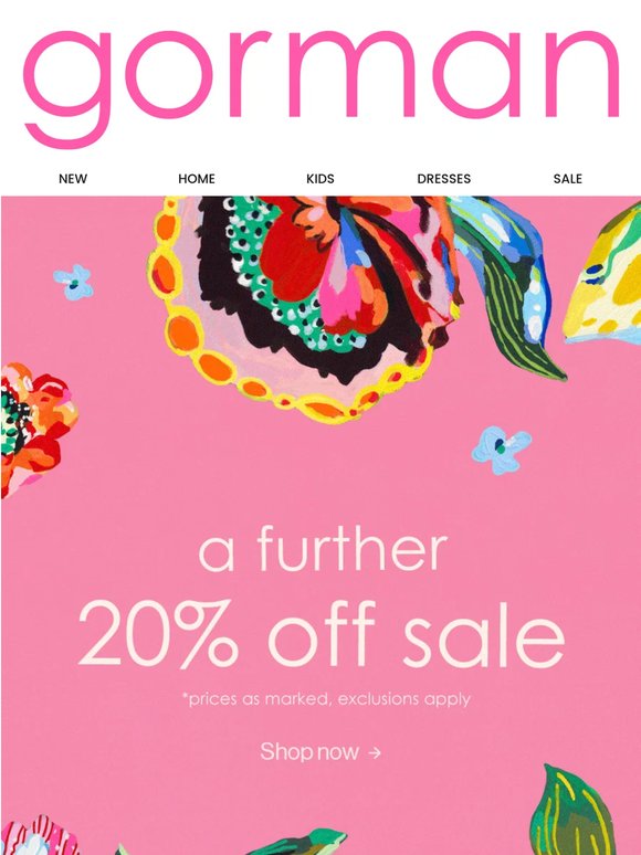 A further 20% off sale! 🌈