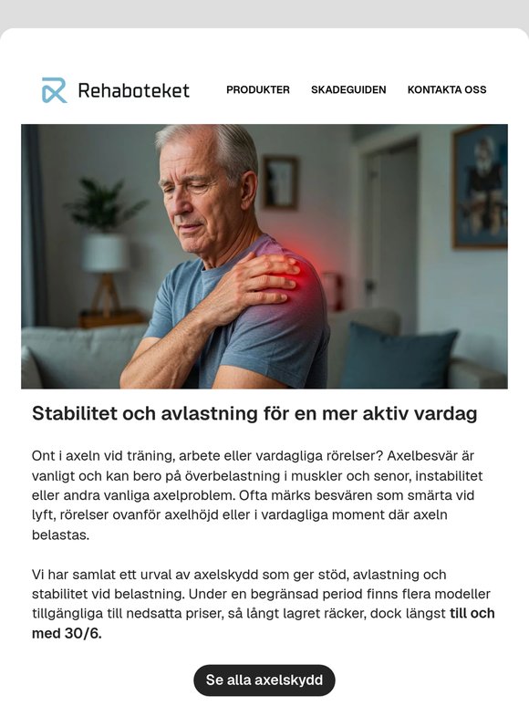 Ont i axeln vid rörelse eller träning?