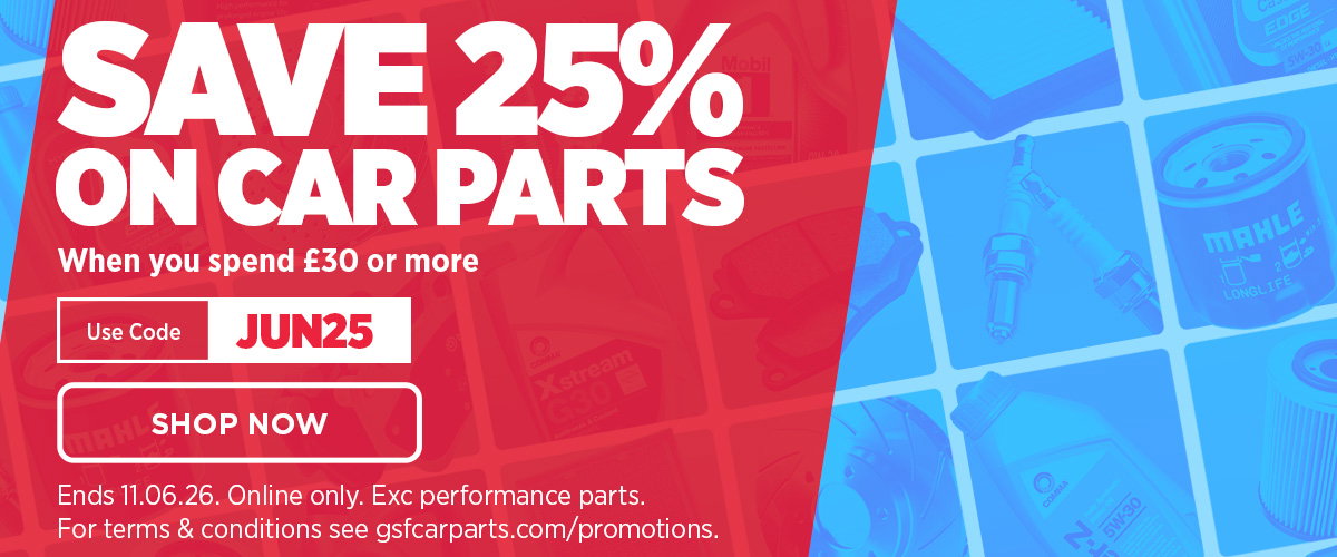 Save 25% on car parts when you spend £30 or more - Use code JUN25