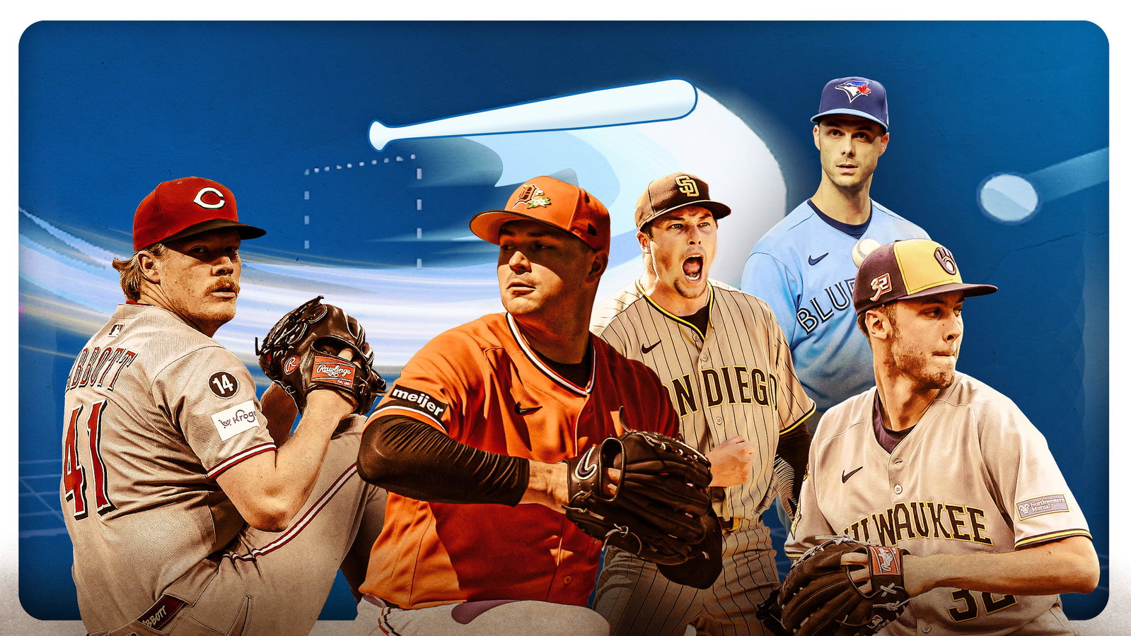 Andrew Abbott, Tarik Skubal, Mason Miller, Tyler Rogers and Jacob Misiorowski
