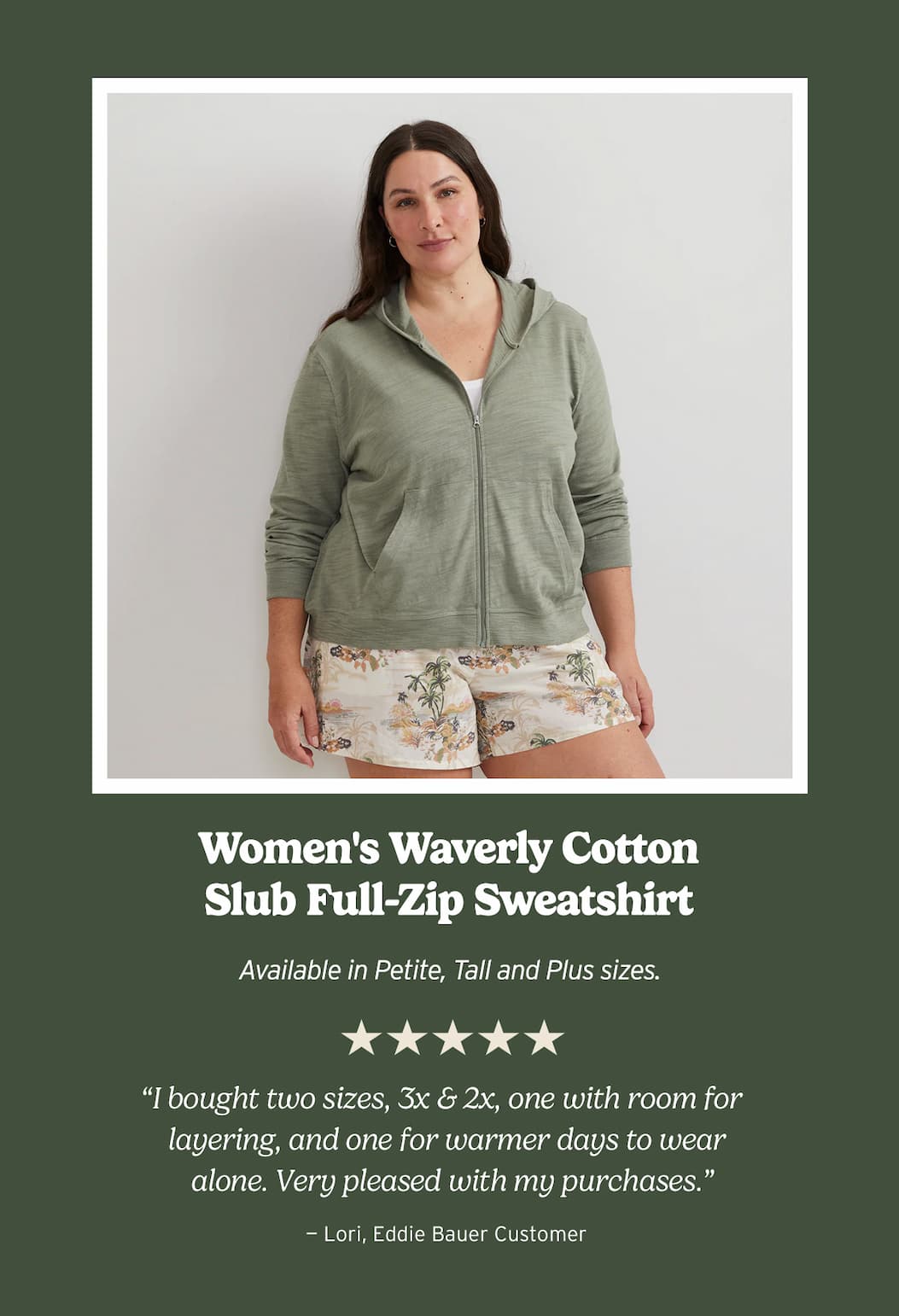 Women's Waverly Cotton Slub Full-Zip Sweatshirt