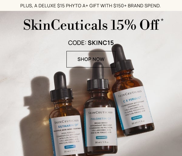 SkinCeuticals 15% off with code SKINC15