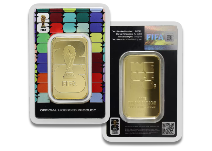 ON SALE: 1 oz FIFA World Cup 2026 Gold Bar (New w/ Assay)