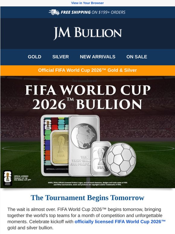 ⚽ Official FIFA World Cup 2026™ Gold & Silver On Sale
