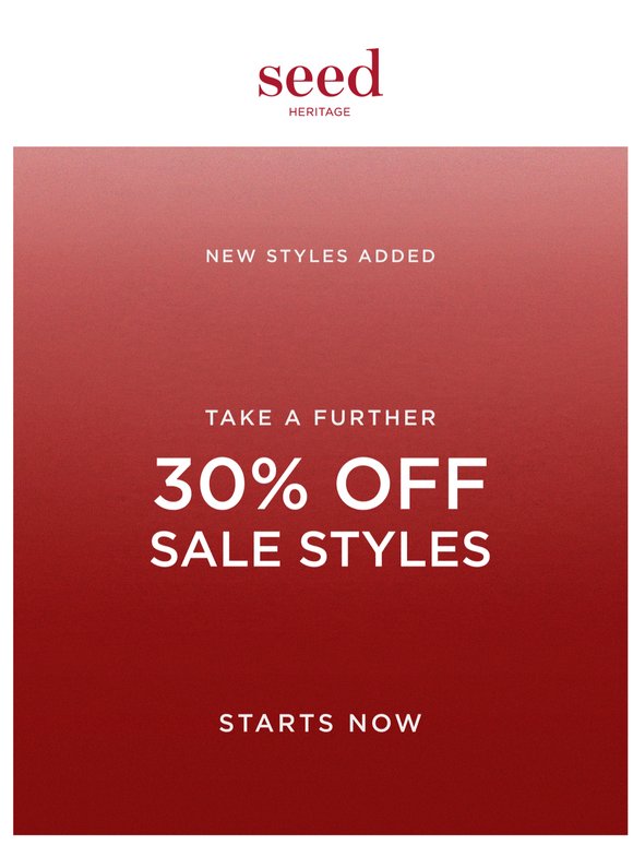 Take A Further 30% Off Sale