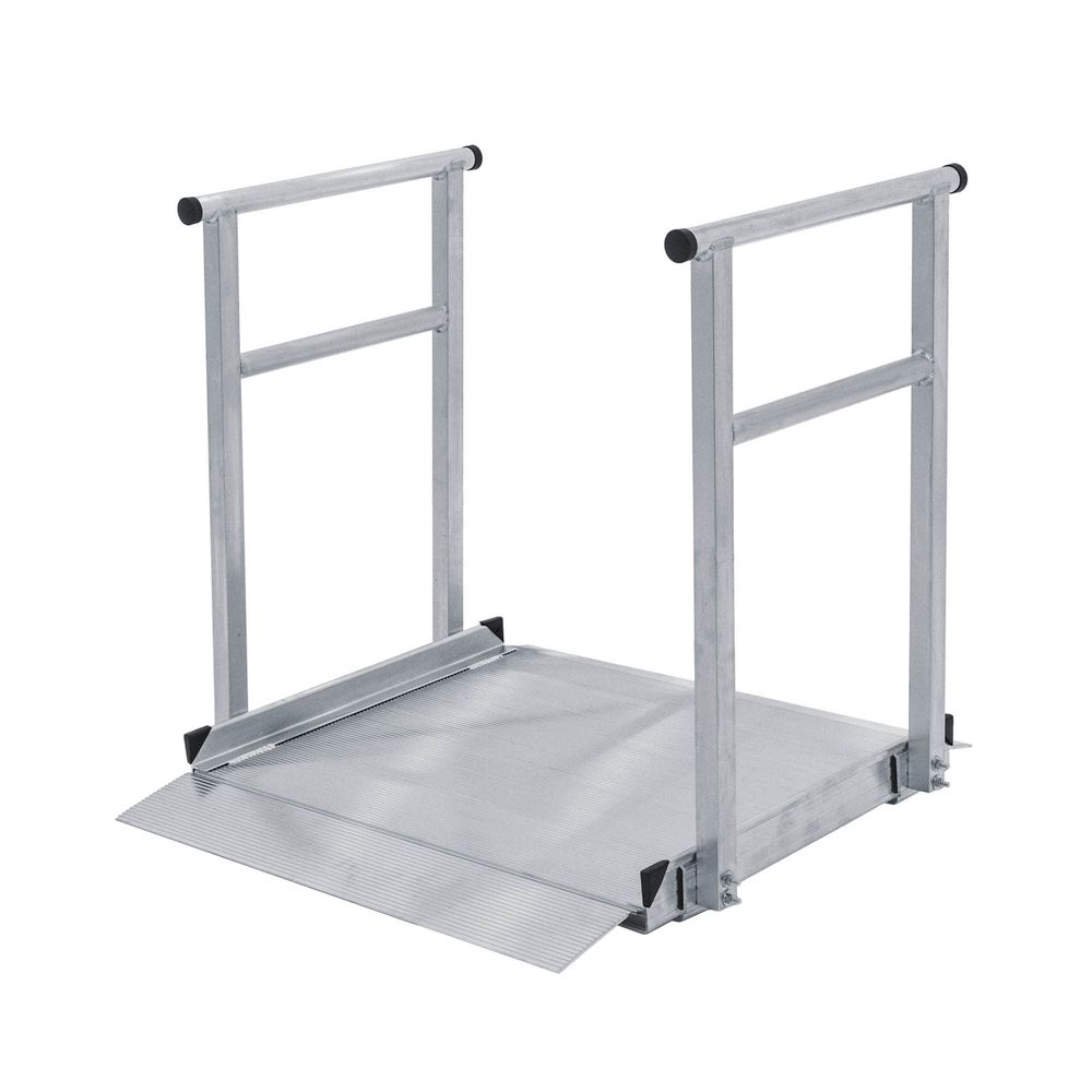 Image of 3' L -Silver Spring Aluminum Wheelchair Access Ramps with Handrails