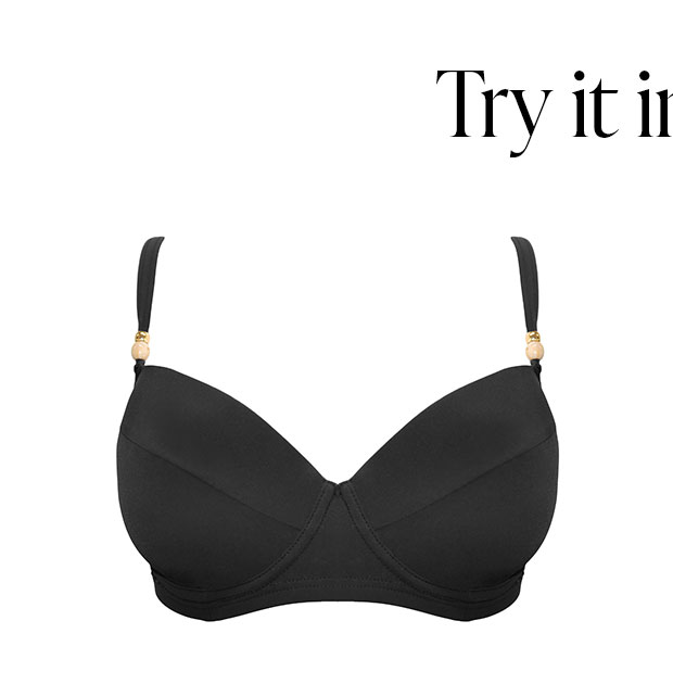 Tulum Luxe Matte Padded Underwired Bikini Top - Black