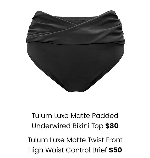 Tulum Luxe Matte Twist Front High Waist Control Brief - Black
