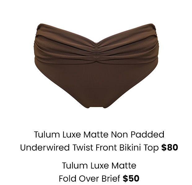 Tulum Luxe Matte Fold Over Brief - Chocolate