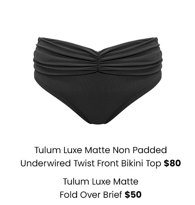 Tulum Luxe Matte Fold Over Brief - Black