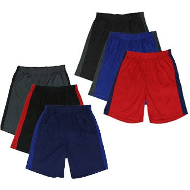 Boys' Side Panel Active Shorts - 6 Color Combos, S-XL