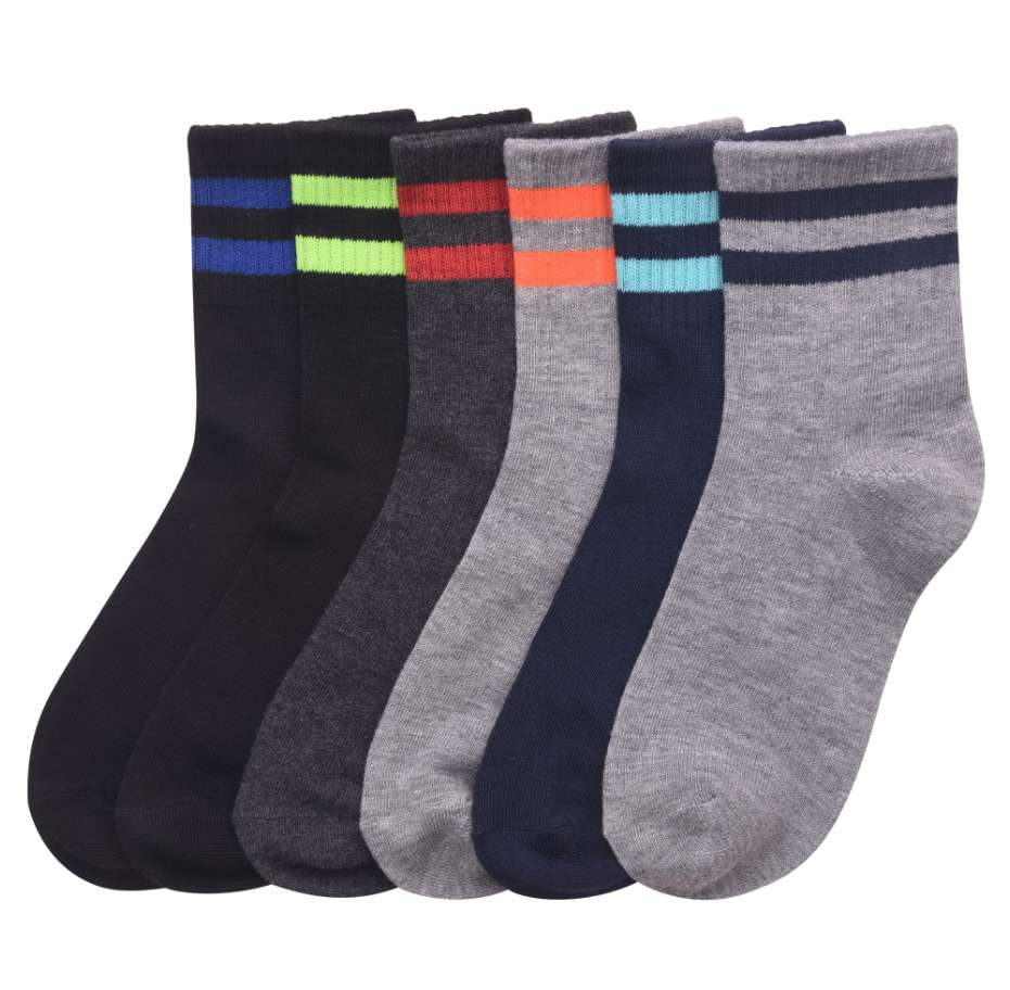 Boy's Crew Socks - Size 00-12, Assorted Colors