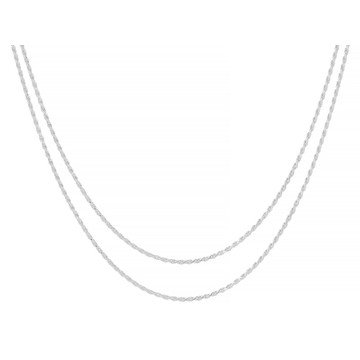 Sterling Silver 1.4mm Rope 18 & 20 Inch Chain Set Of 2