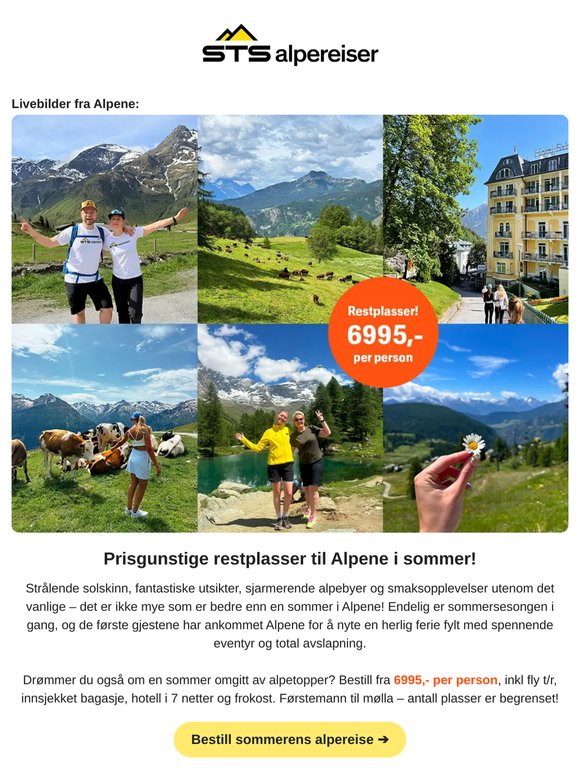 Sommeren er bedre i Alpene – bestill fra 6995,- 🤩🍹