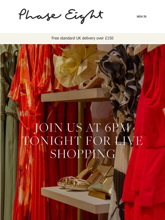 Live Shopping! Join us at 6pm TONIGHT