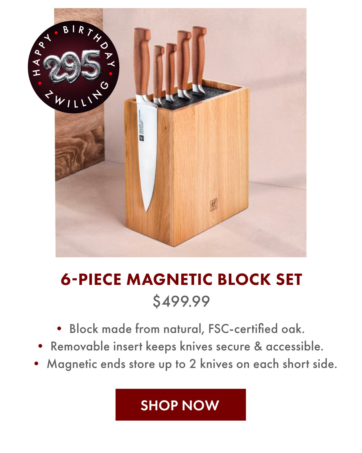 Limited Edition Four Star 6-Piece Magnetic Knife Block Set