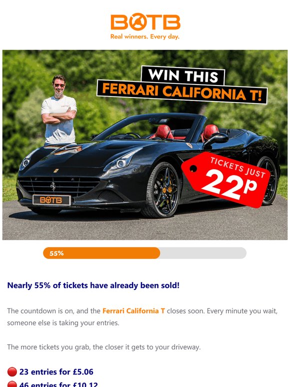 🏁 The Ferrari Closes Soon!