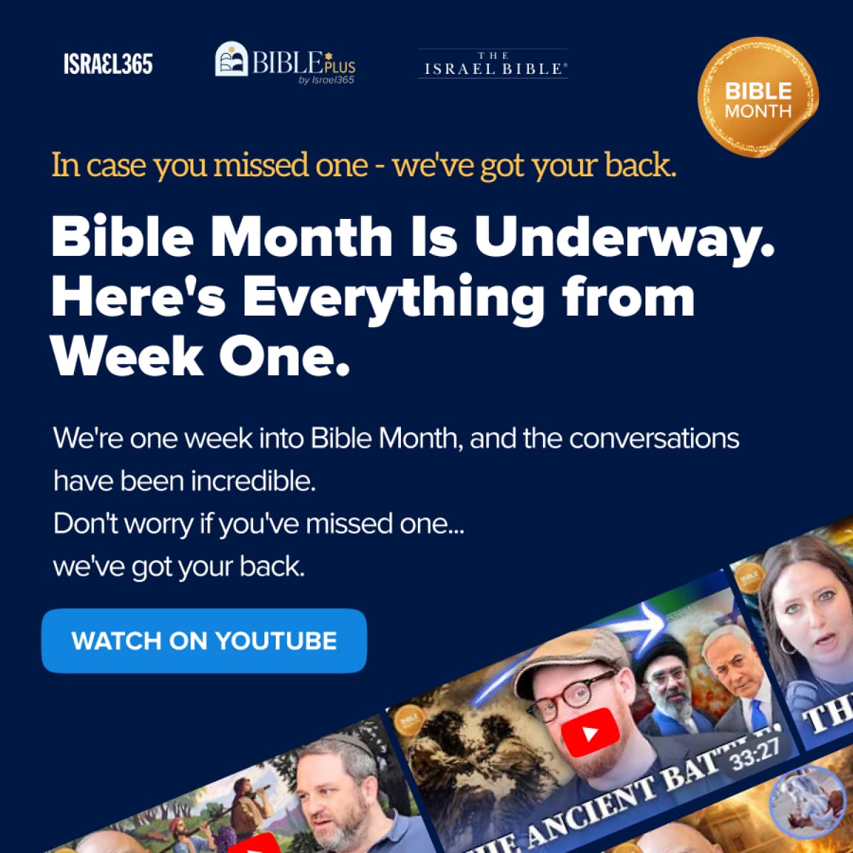 Bible Month Is Underway. Here's Everything from Week One.