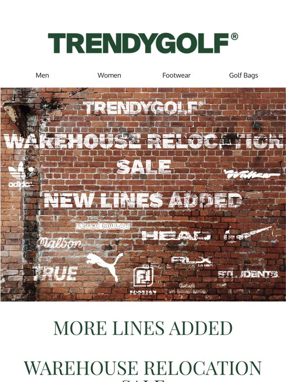 NEW LINES ADDED - WAREHOUSE RELOCATION SALE