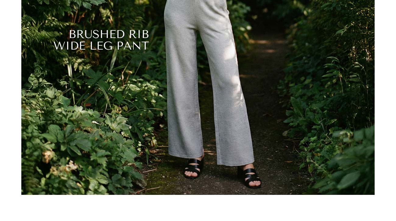 Brushed Rib Wide Leg Pant
