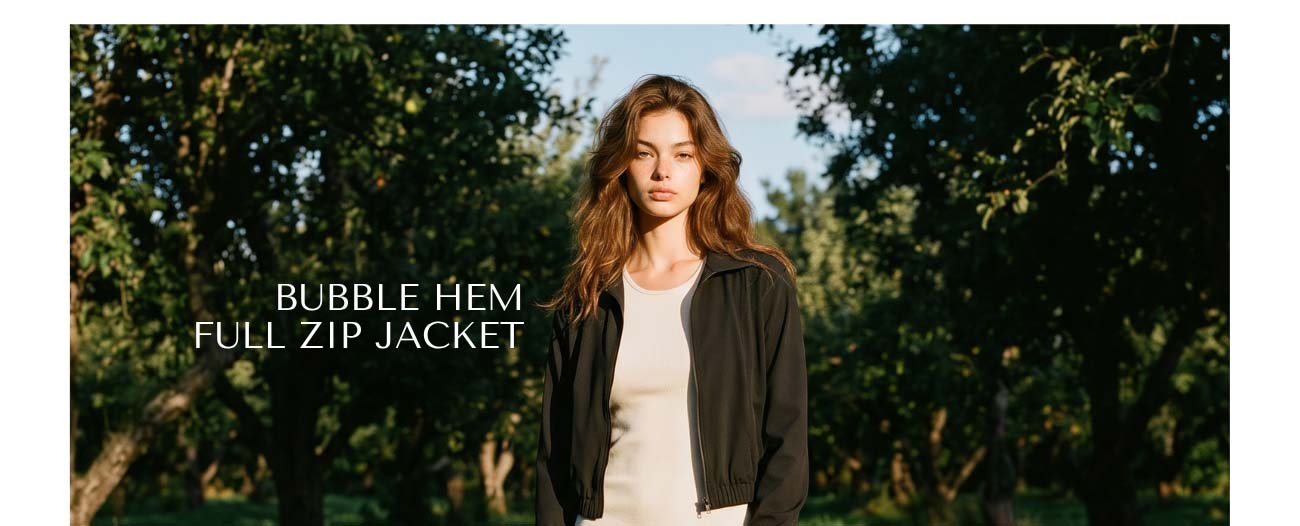 Bubble Hem Full Zip Jacket