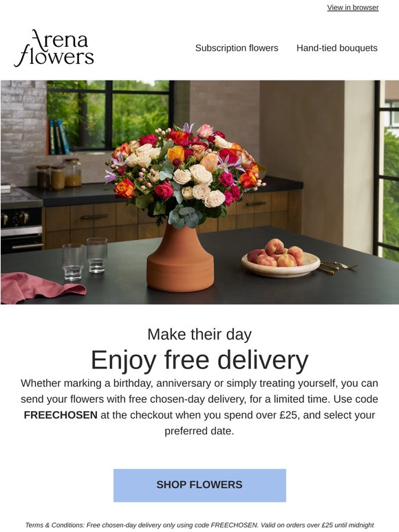 Enjoy free delivery