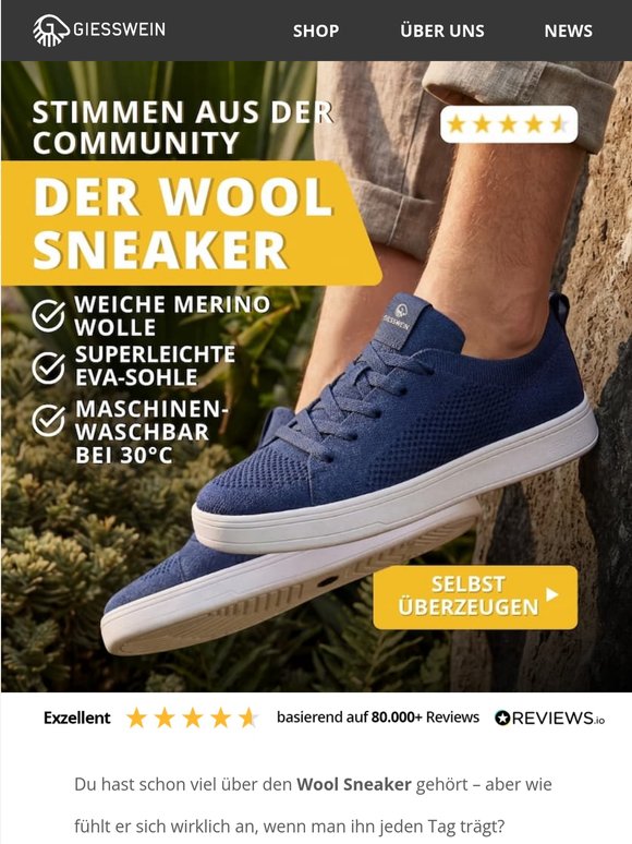 💬 Das sagen unsere Kunden über den Wool Sneaker