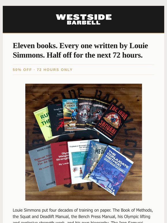 Every book Louie wrote, half off
