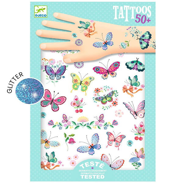 Image of Djeco Tatoveringer - Dream Butterflies - 50+ Tatoveringer
