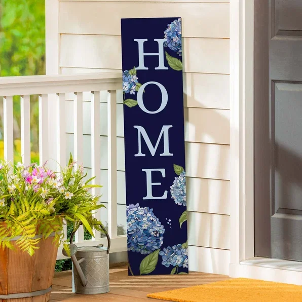 VivaStyle Garden Decor, Porch Leaner, Hydrangea Haven "HOME", 10.75" L x 46" H