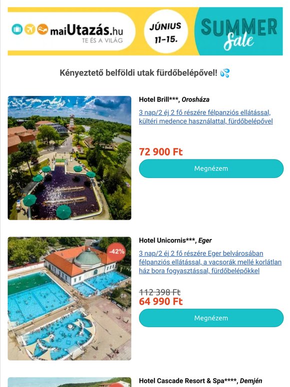 Ne hagyd ki! 👉 Akciós belföldi pihenések ajándék fürdőbelépővel! 💦