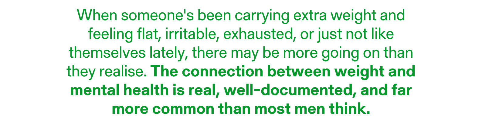 The connection between weight and mental health is real