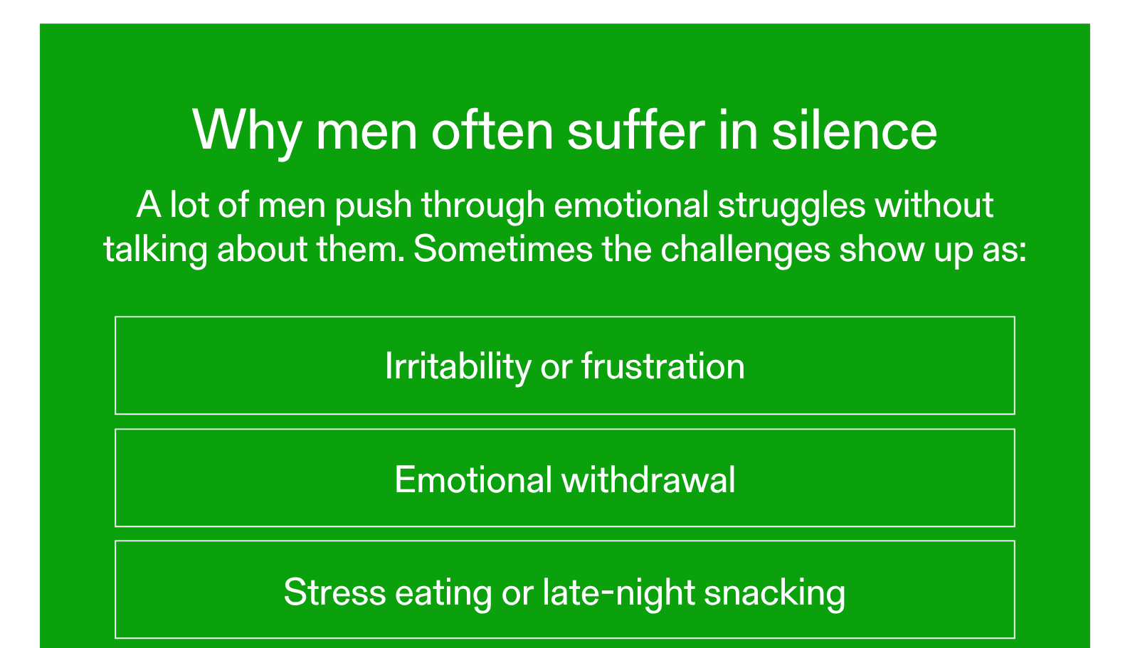 Why men suffer in silence
