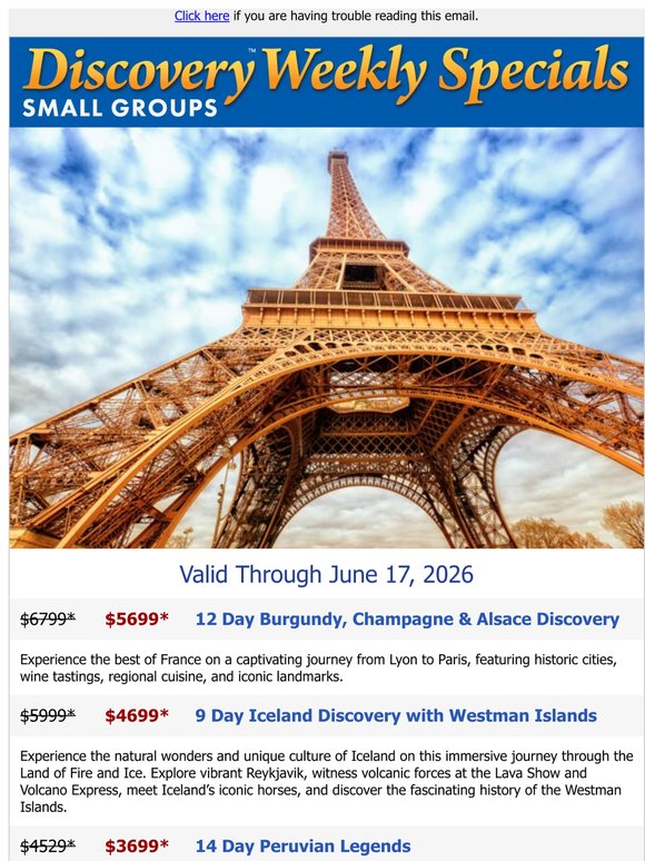 Weekly Specials | Discovery Small Groups