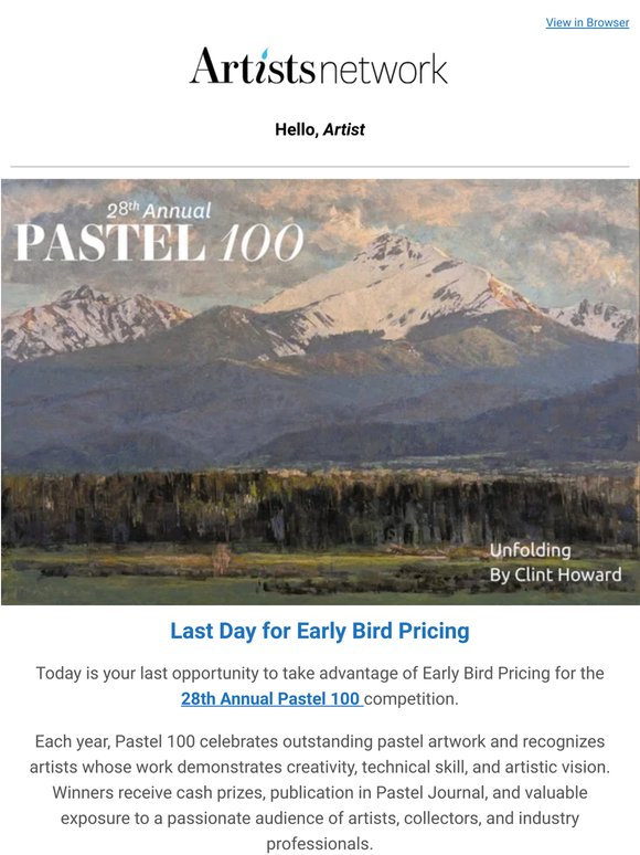 Last Day for Pastel 100 Early Bird Pricing