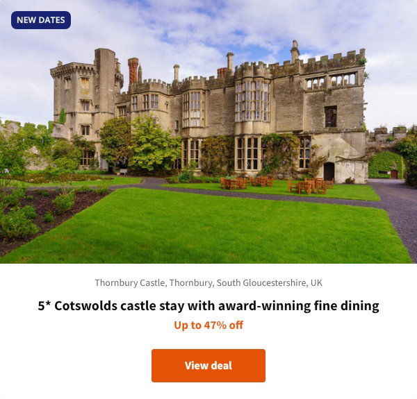 5* Cotswolds castle stay with award-winning fine dining