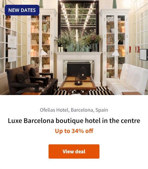 Luxe Barcelona boutique hotel in the centre