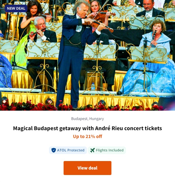Magical Budapest getaway with André Rieu concert tickets
