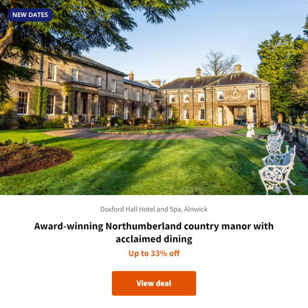 Award-winning Northumberland country manor with acclaimed dining