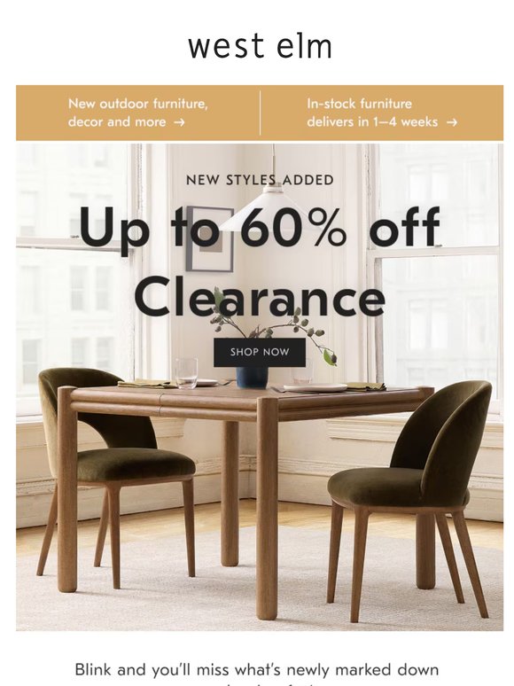 Just added: Up to 60% off