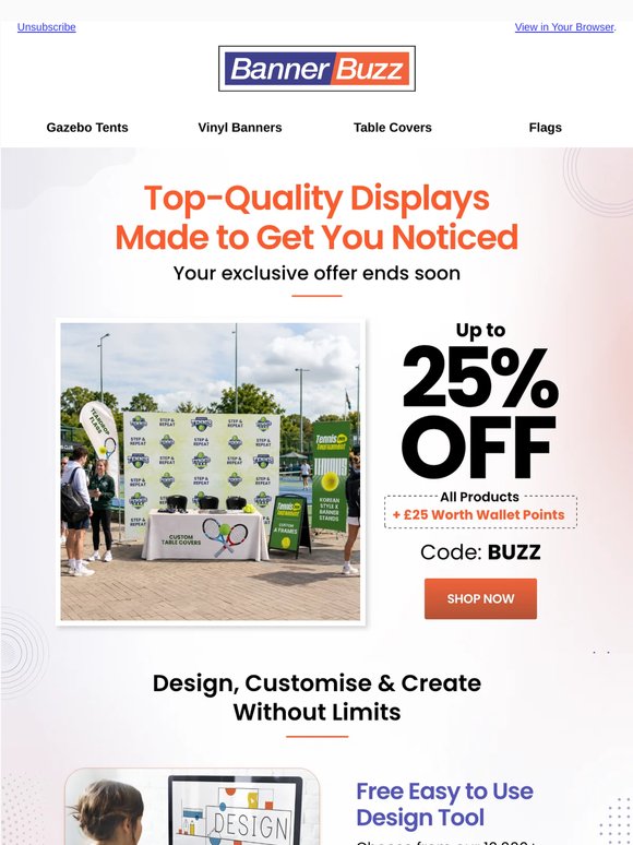 Displays that Command Attention at Up to 25% OFF