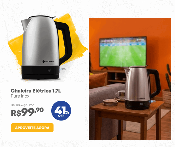 Chaleira Elétrica 1,7L Cadence Pure Inox