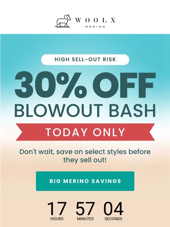 30% OFF BLOWOUT BASH
