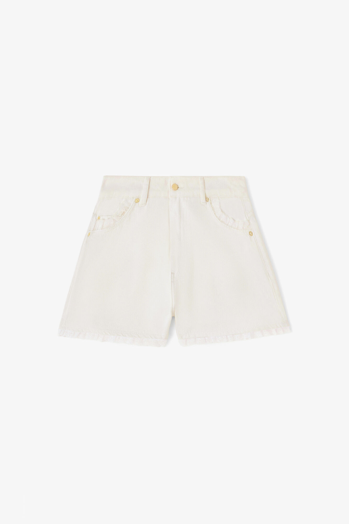 Shorts in White Denim